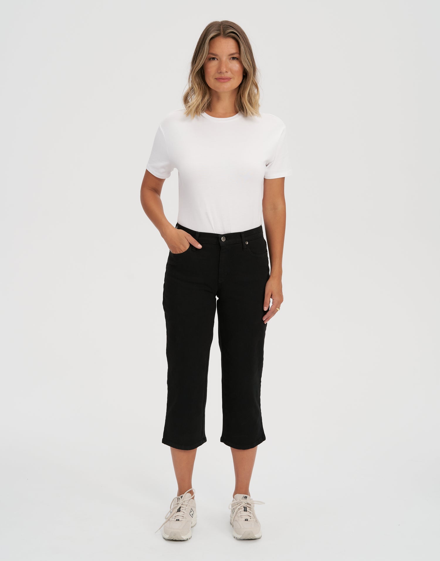 jean coupe droite court noir