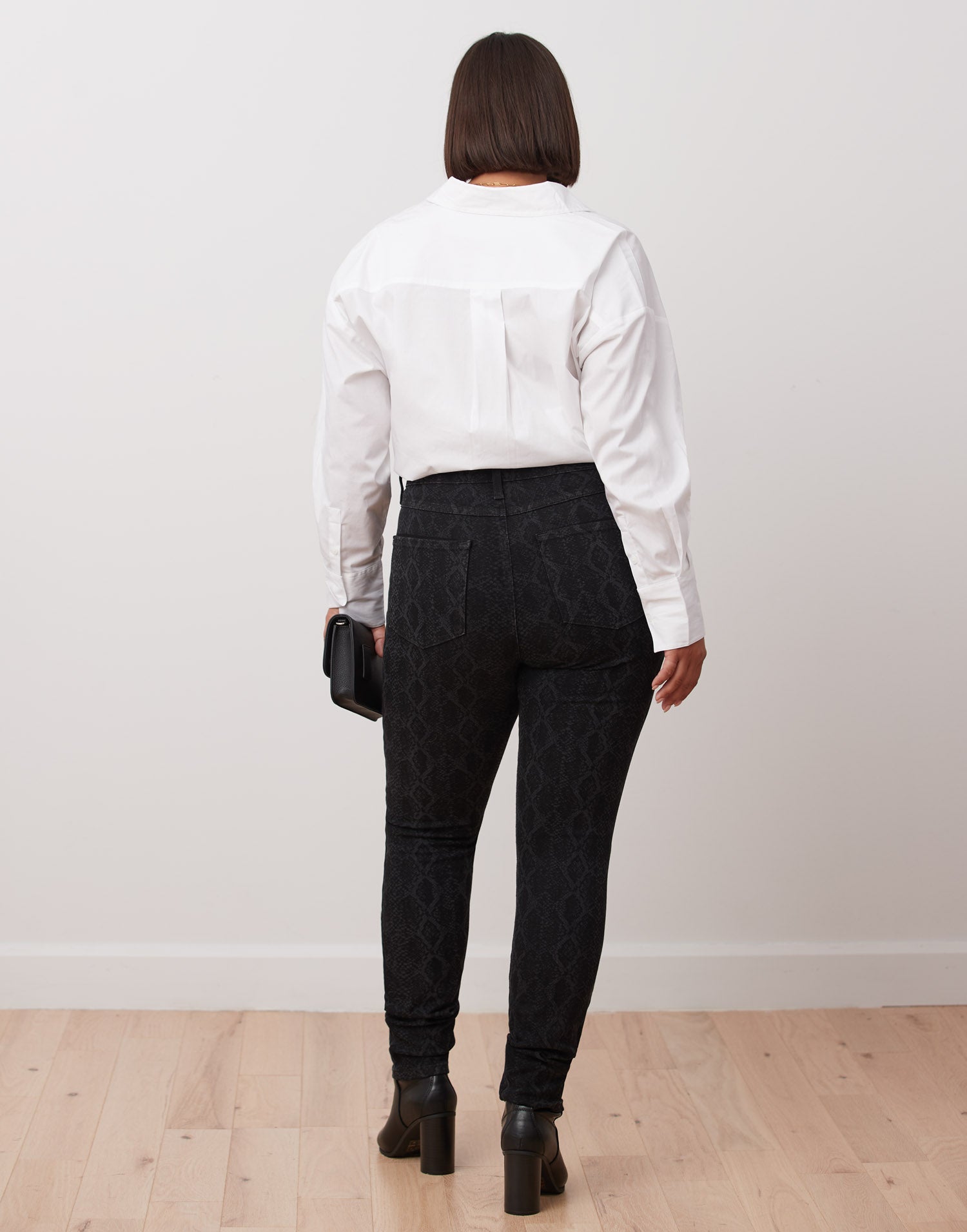 JEANS RACHEL COUPE ÉTROITE / BLACK SNAKESKIN
