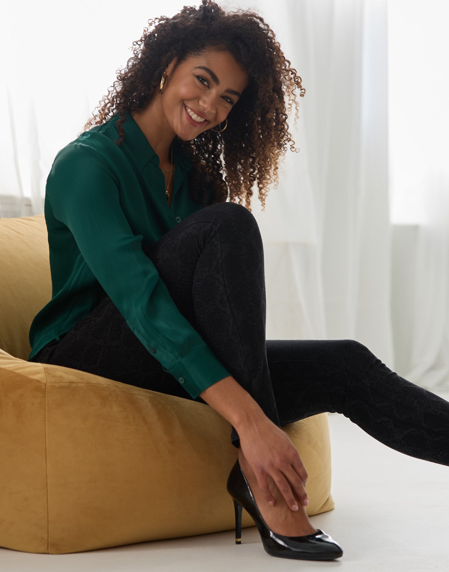 JEANS RACHEL COUPE ÉTROITE / BLACK SNAKESKIN