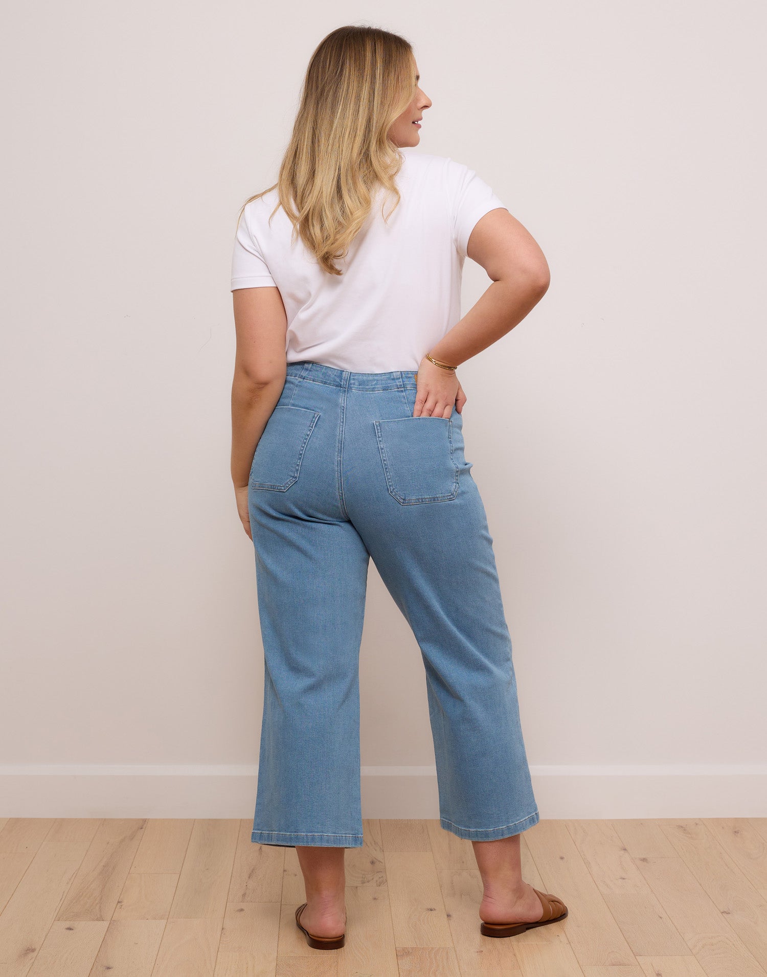 jeans coupe très évasée bleu clair