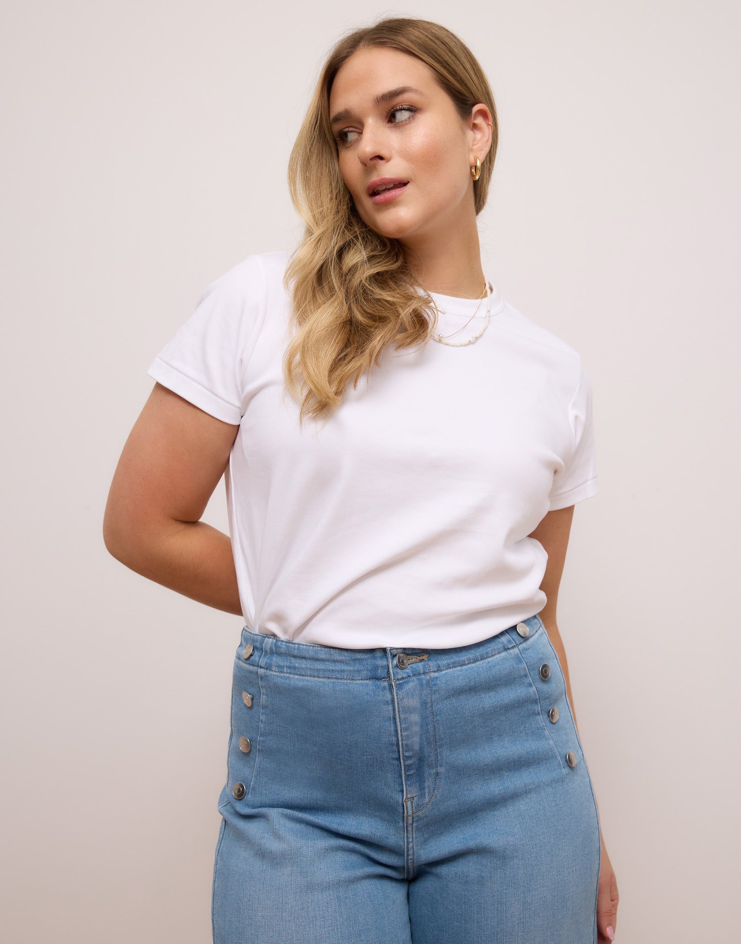 jeans coupe très évasée bleu clair