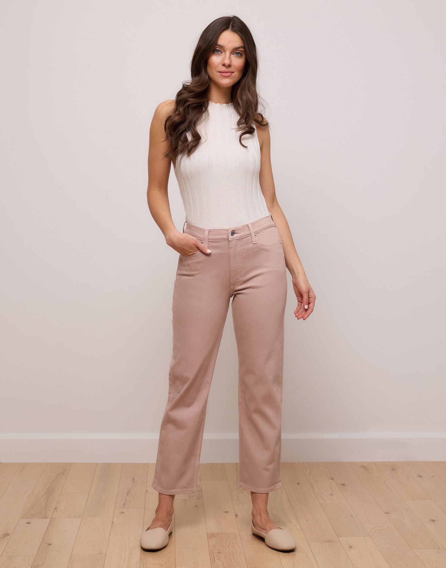 JEANS CHLOÉ COUPE DROITE / PINK SAND