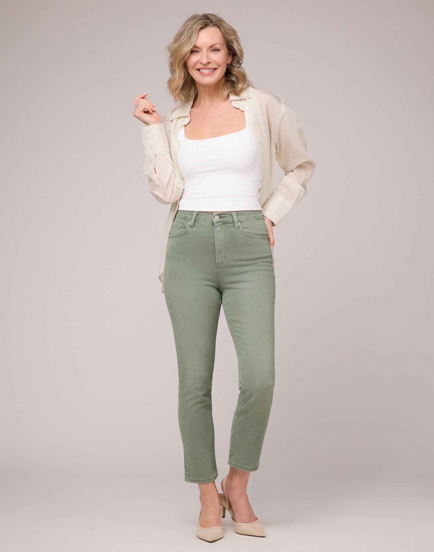 JEANS EMILY COUPE AJUSTÉE / BEACH GRASS