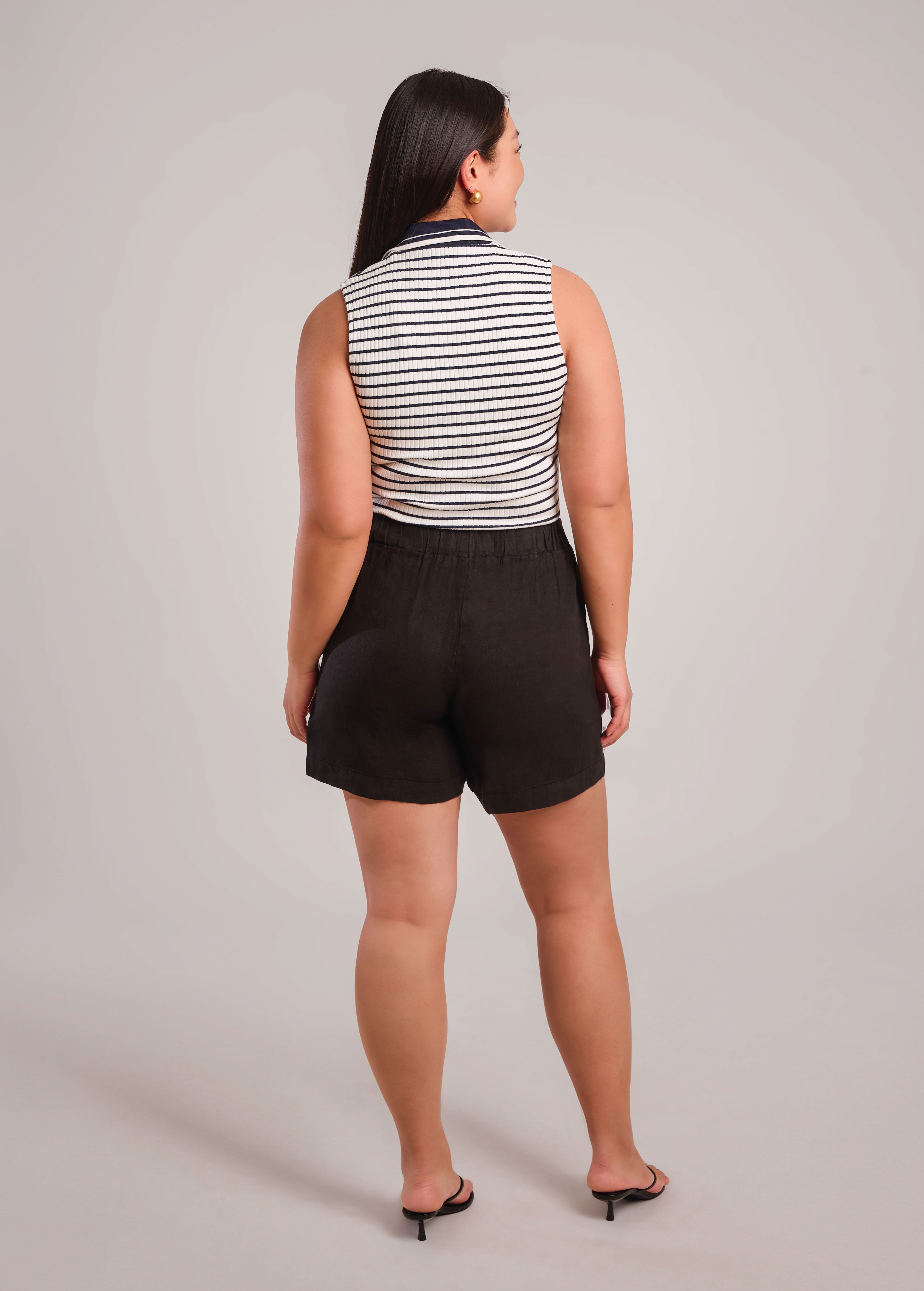 WILLA SHORT EN LIN DÉCONTRACTÉ / BLACK