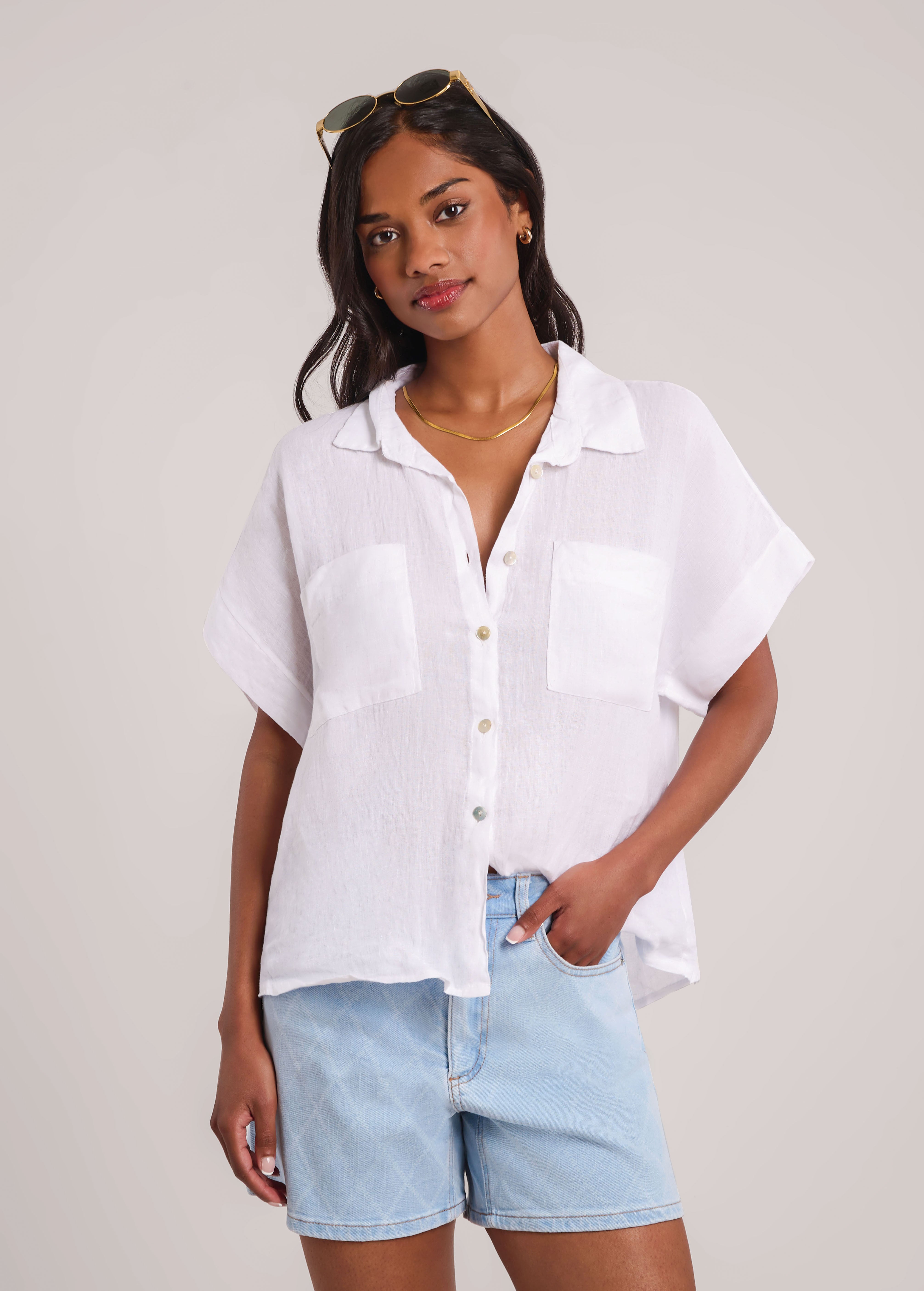 REMI CHEMISE EN LINE DÉCONTRACTÉ / WHITE