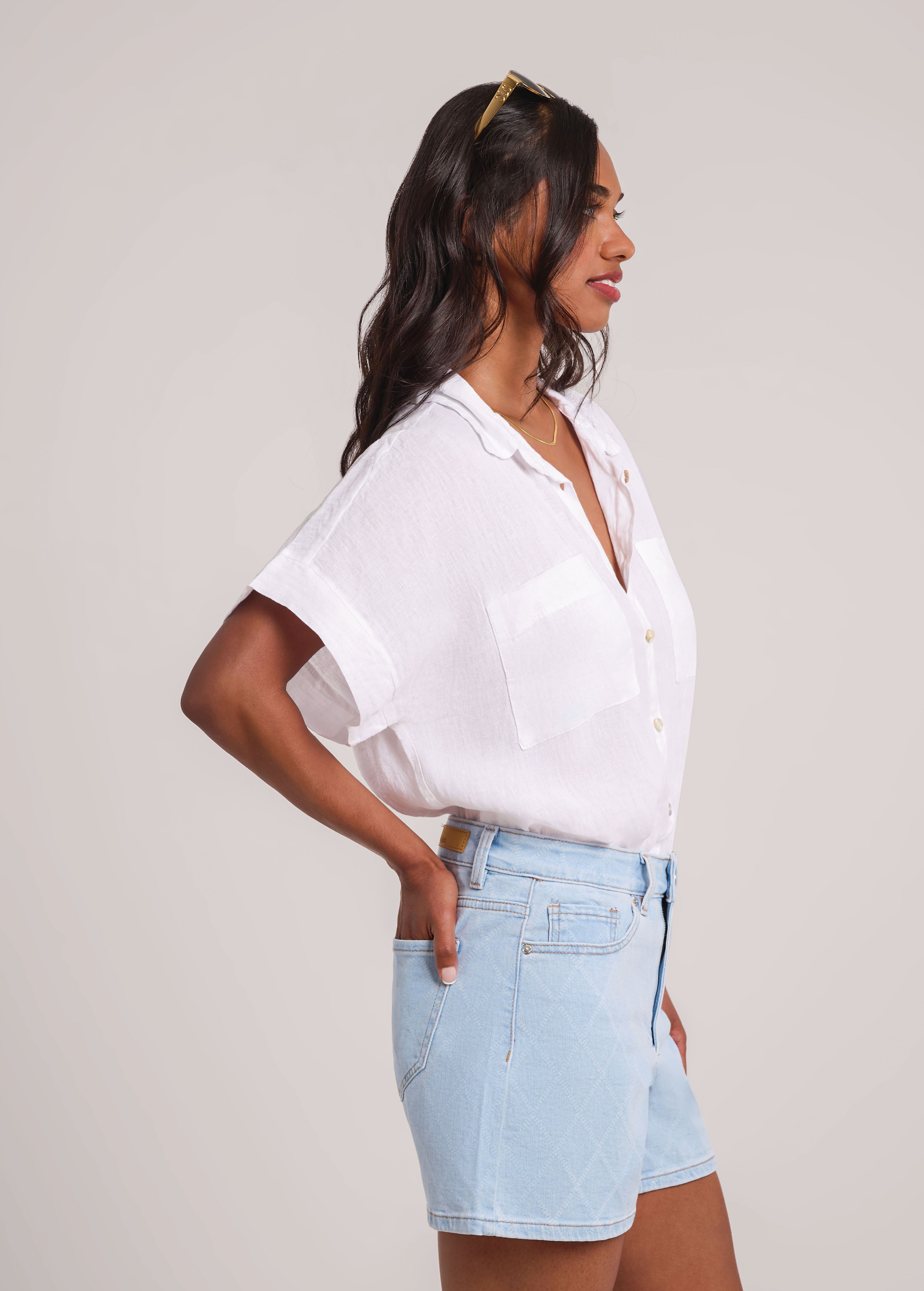REMI CHEMISE EN LINE DÉCONTRACTÉ / WHITE