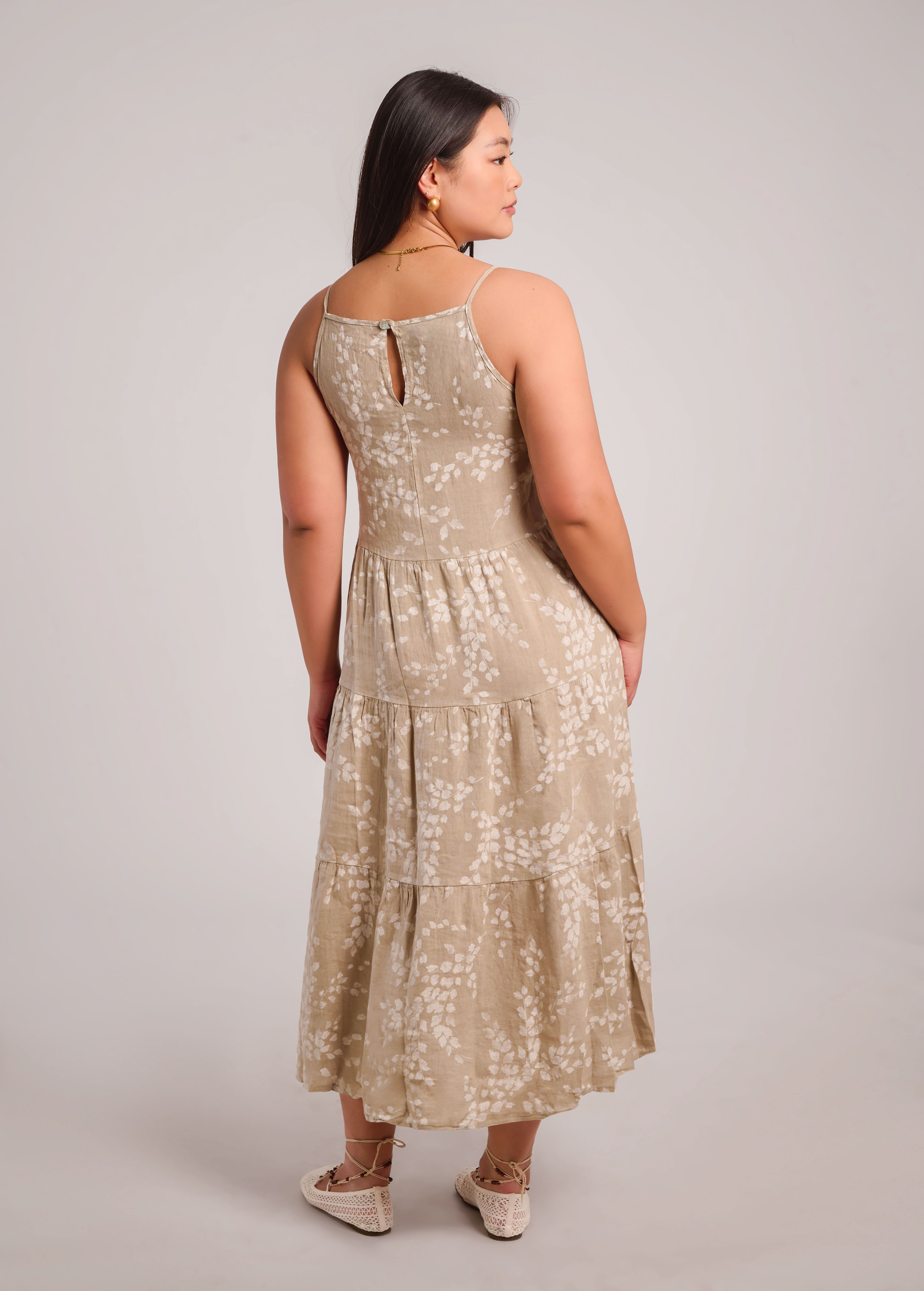 ROBE EN LIN IRIS IMPRIMÉ / SAND DUNE