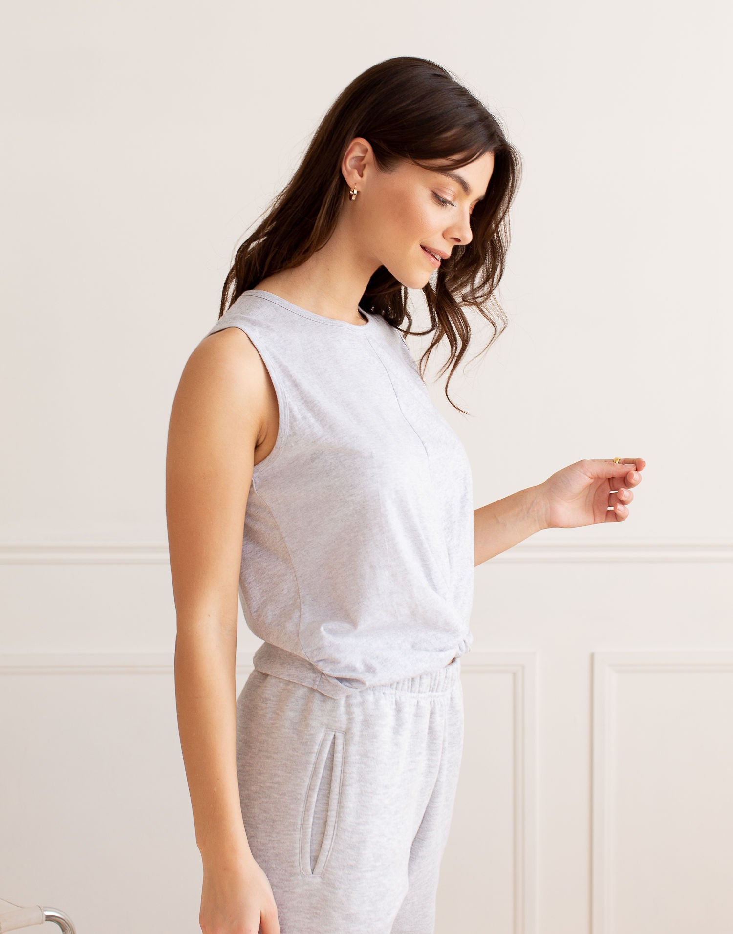 CAMISOLE NOUÉE / GRIS