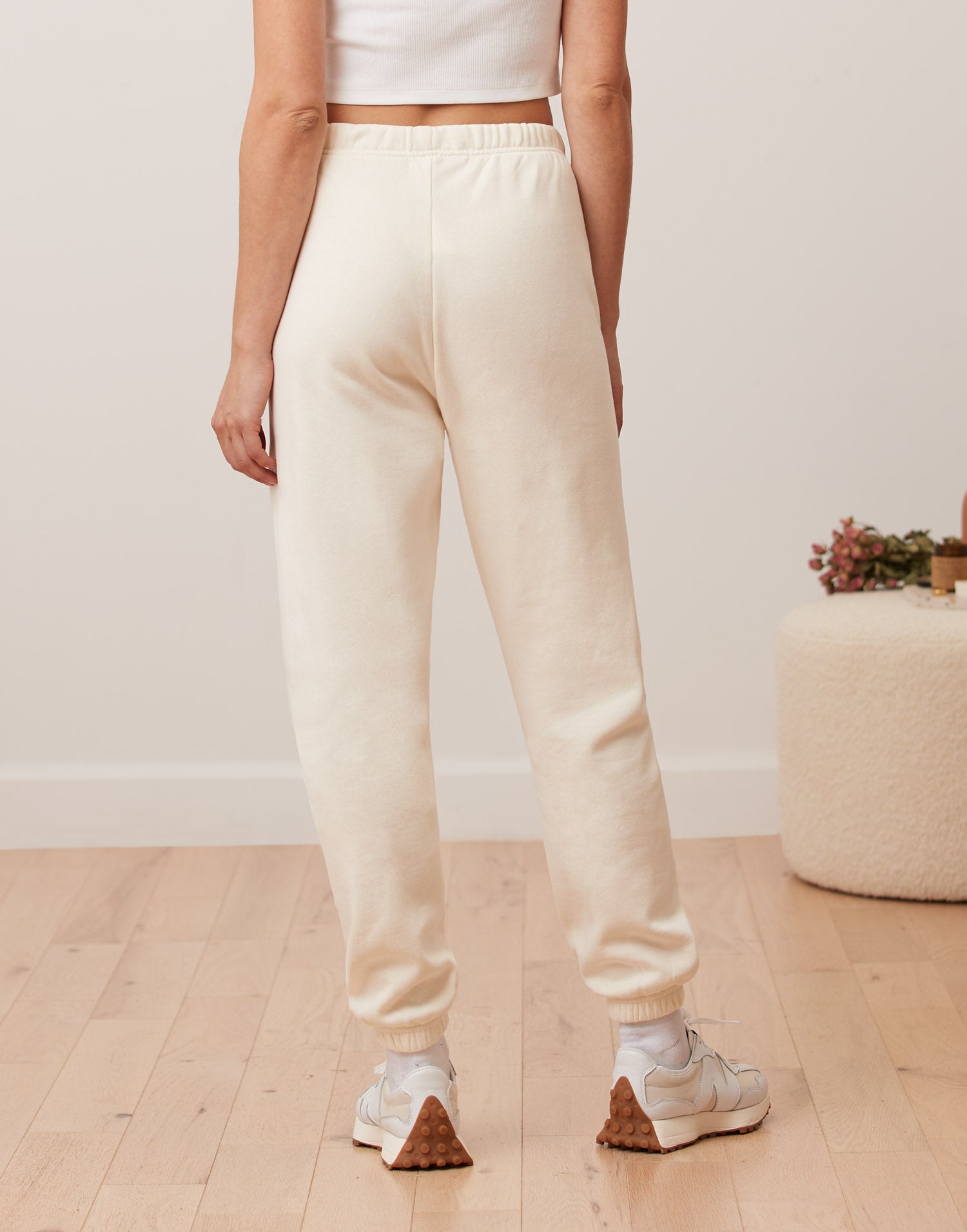 PANTALON DE JOGGING MOLLETONNÉ / CRÈME