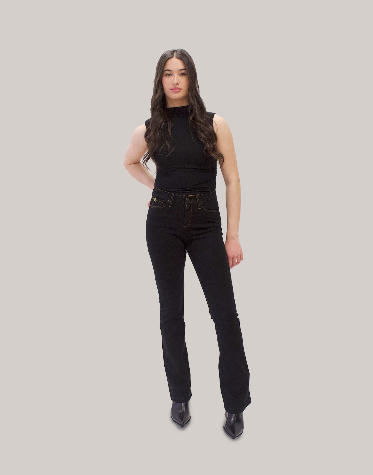 JEANS ALEX COUPE ÉVASÉE / OVERDYE BLACK