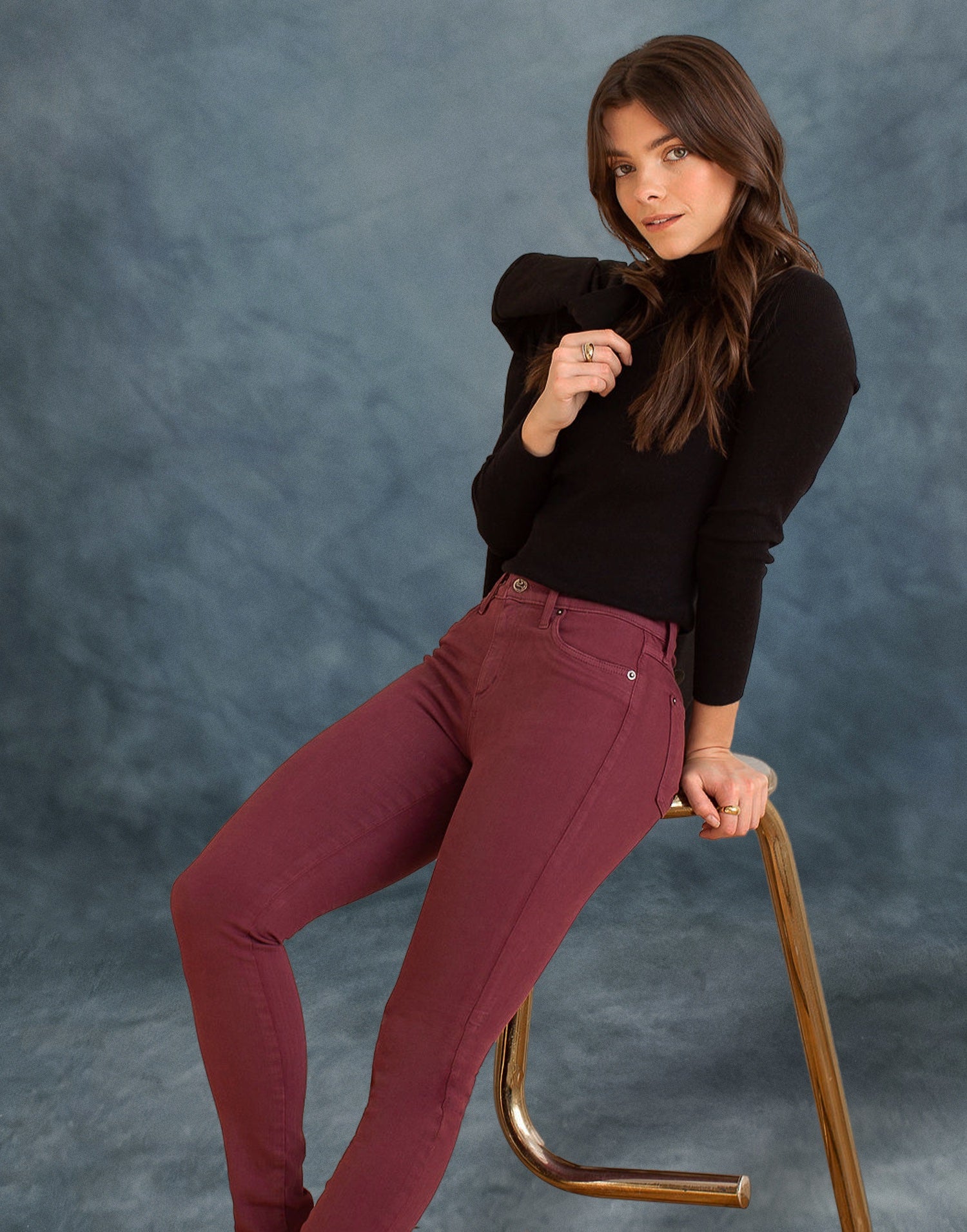JEANS RACHEL COUPE ÉTROITE / CERISE