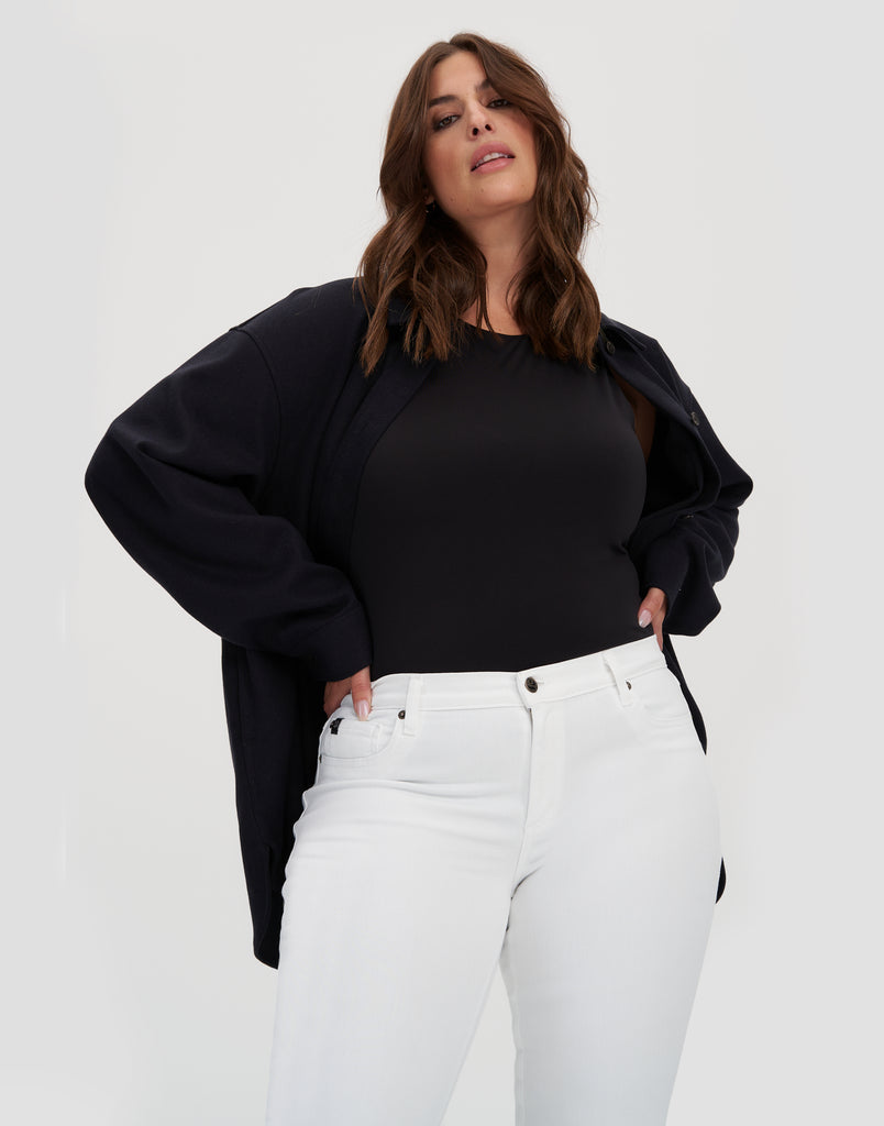 TAILLE MOYENNE / RACHEL COUPE ÉTROITE / BLANC / LONGUEUR 30"