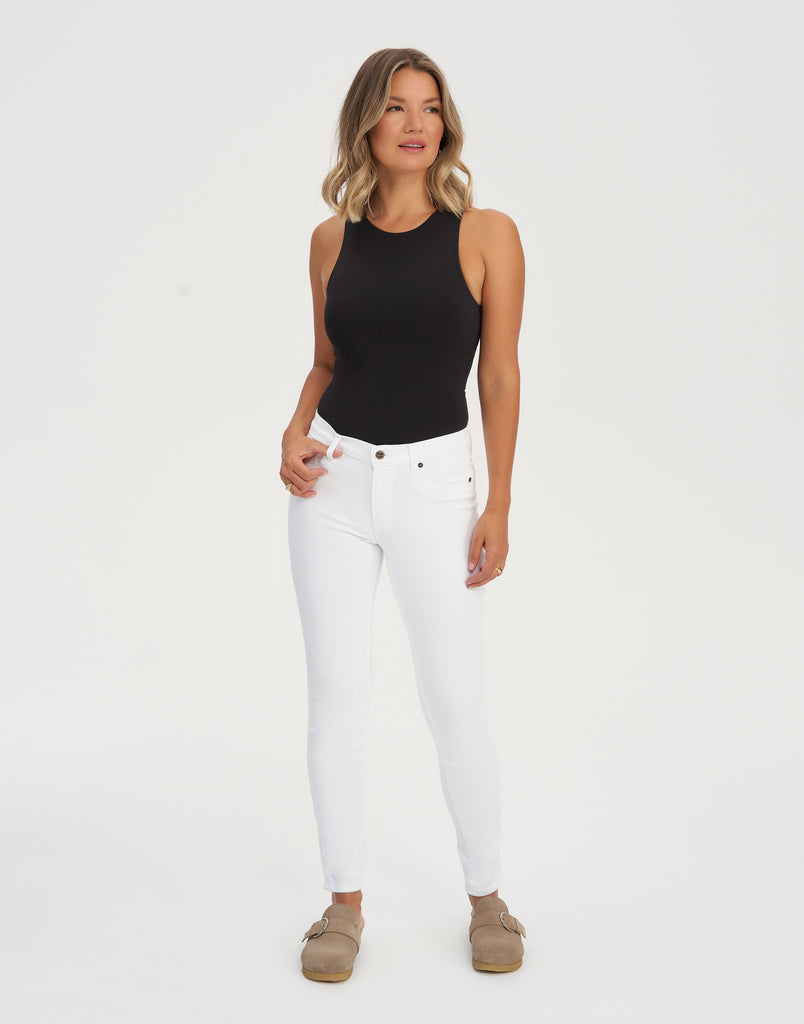 jeans coupe étroite blanc