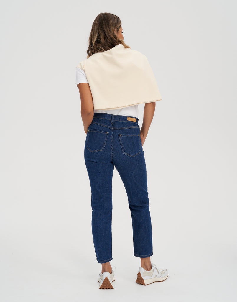 jeans coupe ajustée bleu