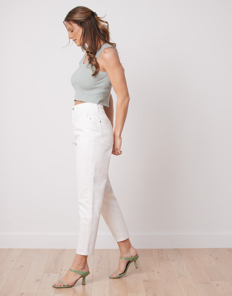 JEANS EMILY COUPE AJUSTÉE / BLANC / 100% COTON