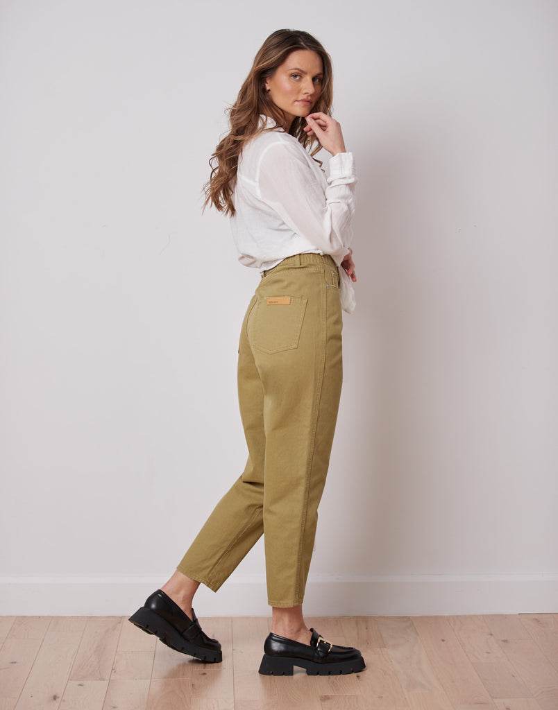 JEANS MALIA COUPE DÉCONTRACTÉE / KHAKI