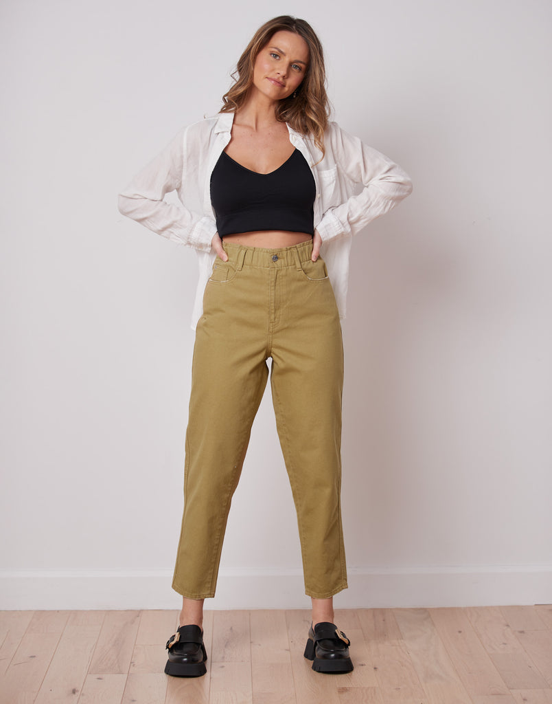JEANS MALIA COUPE DÉCONTRACTÉE / KHAKI