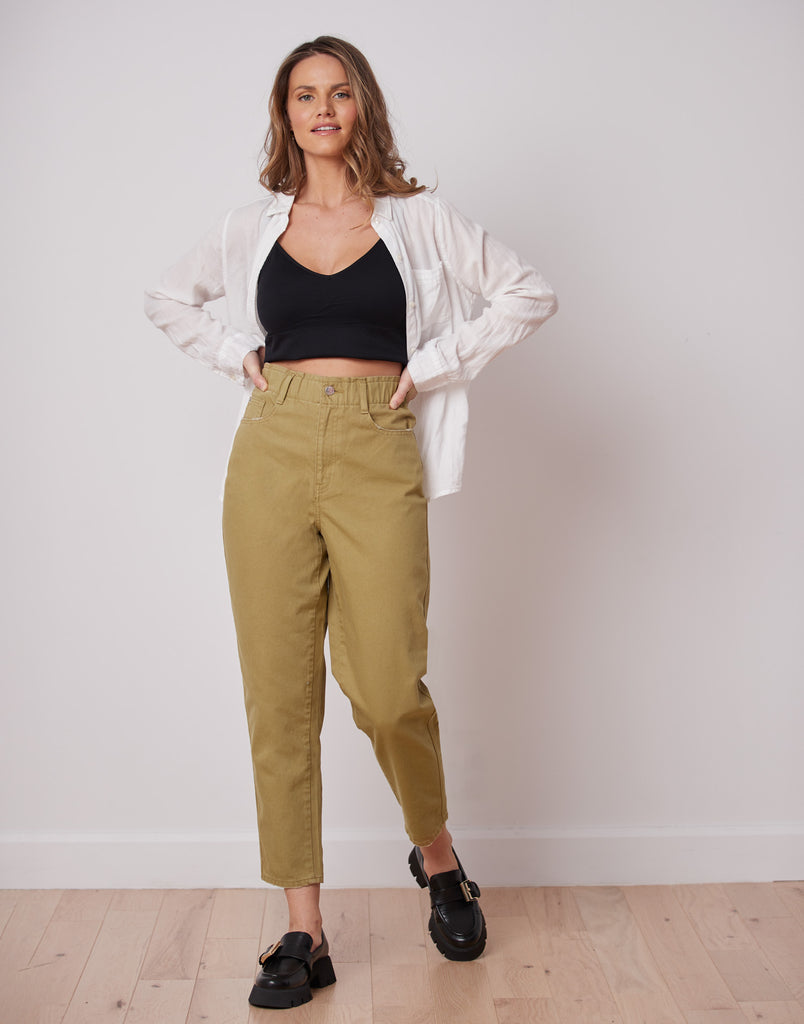 JEANS MALIA COUPE DÉCONTRACTÉE / KHAKI
