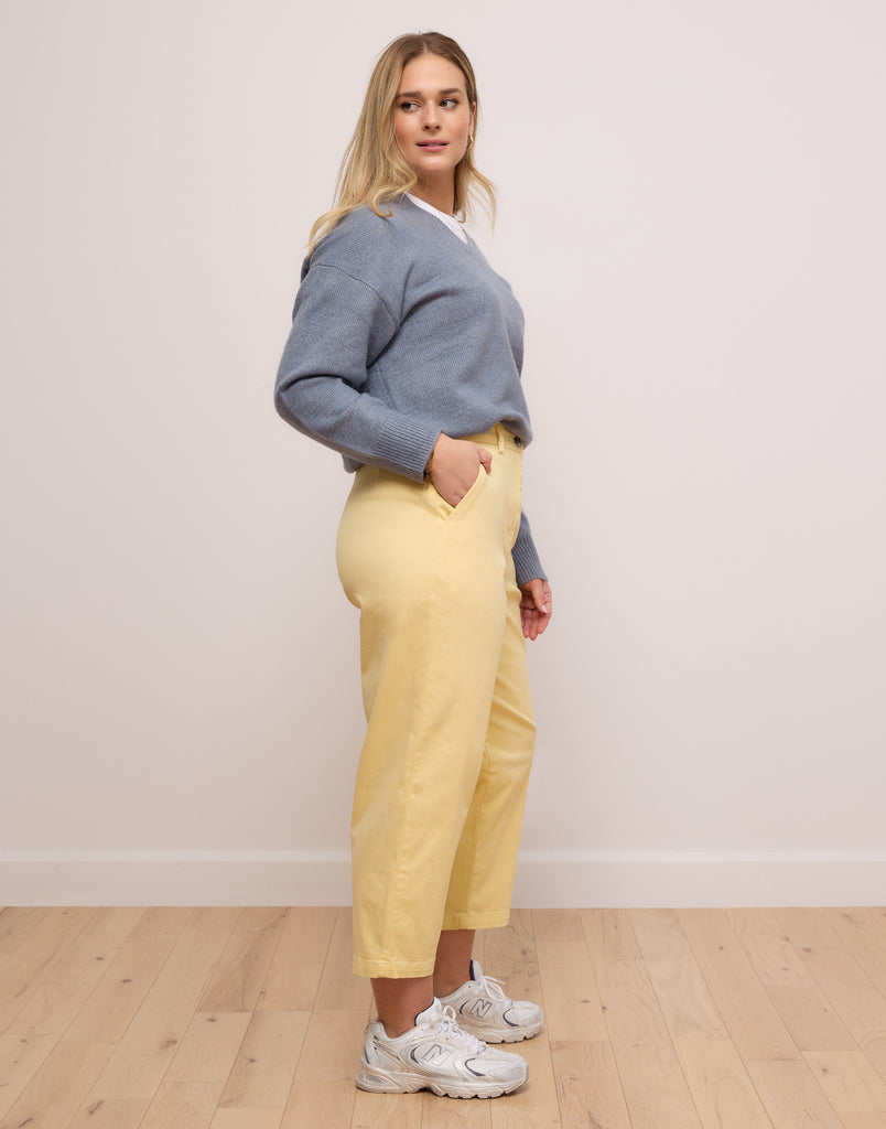 jeans coupe decontractee jaune