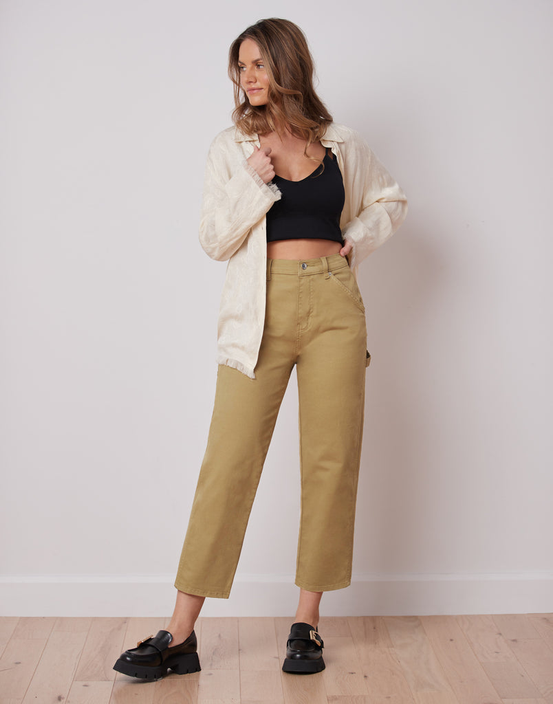 PANTALON CHLOÉ COUPE DROITE / OLIVE GREEN