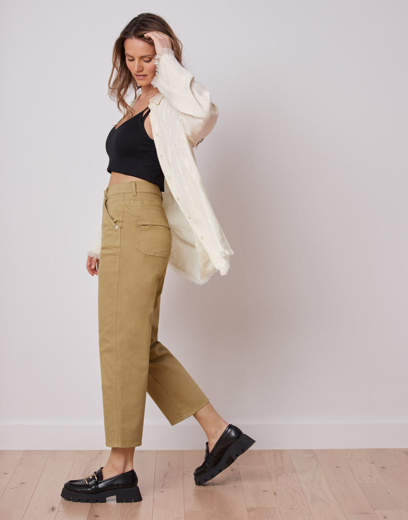 PANTALON CHLOÉ COUPE DROITE / OLIVE GREEN