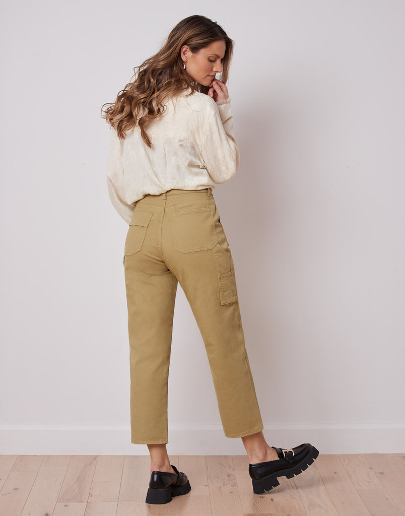 PANTALON CHLOÉ COUPE DROITE / OLIVE GREEN