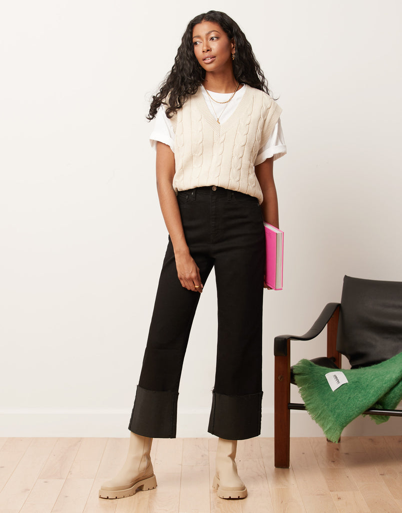 JEANS LILY COUPE TRÈS ÉVASÉE / DEEP BLACK