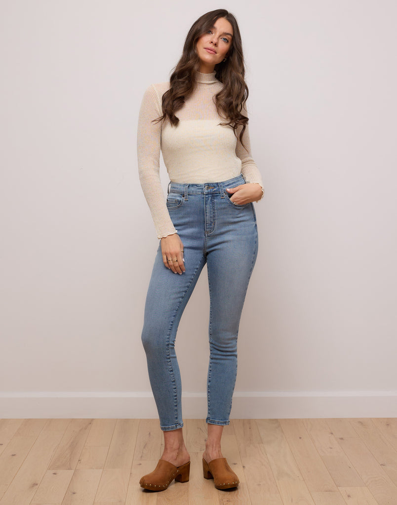 jeans skinny bleu pâle