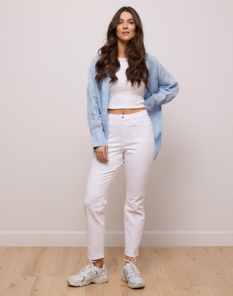 jeans coupe ajustée blanc