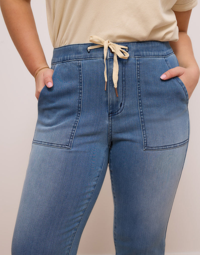 jeans jogging en denim bleu