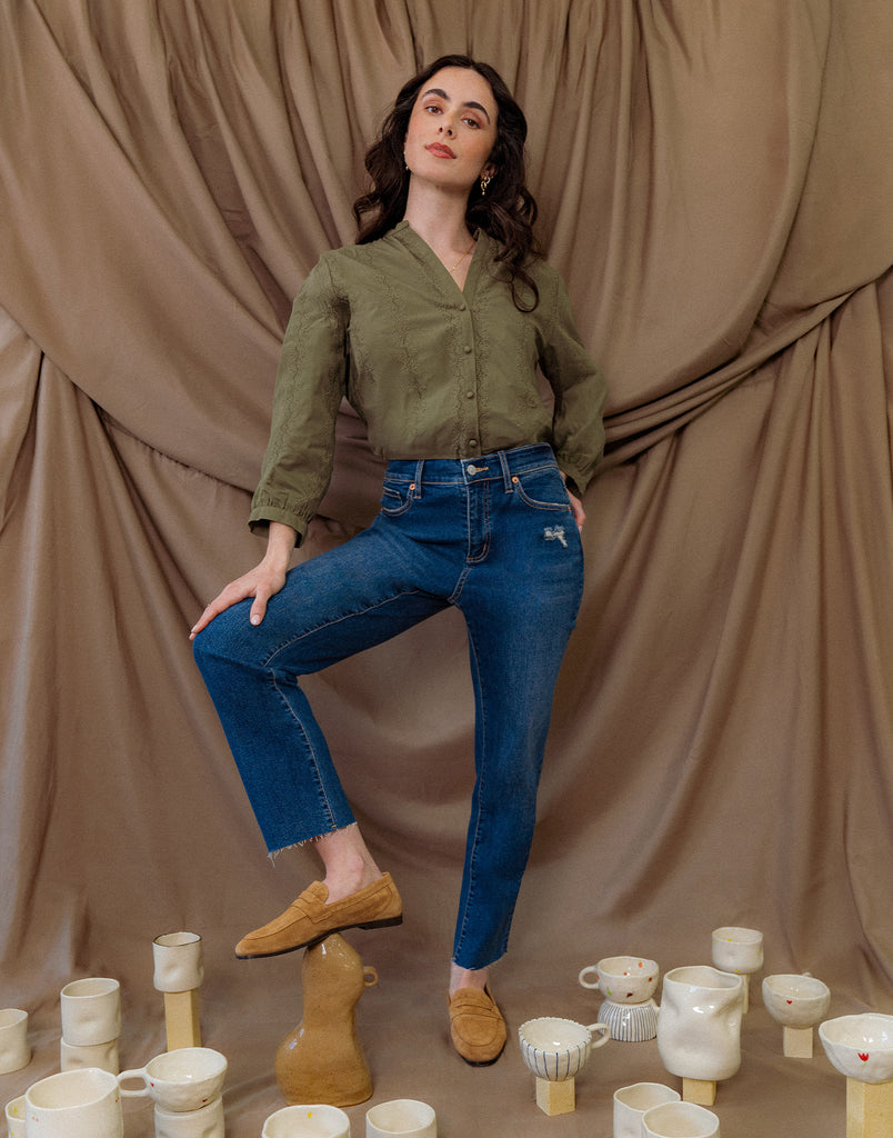 JEANS CHLOÉ COUPE DROITE / AZALEA