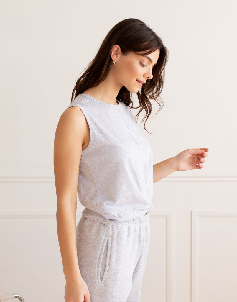 CAMISOLE NOUÉE / GRIS