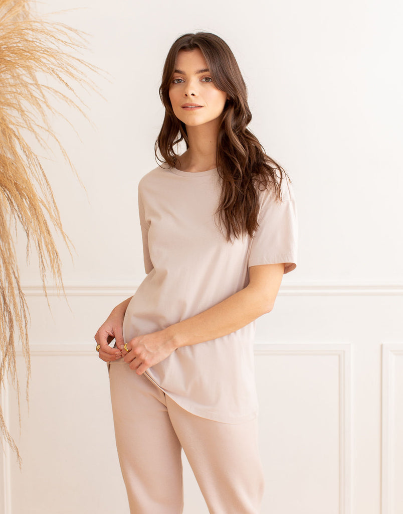 T-SHIRT BOYFRIEND / BEIGE ROSÉ