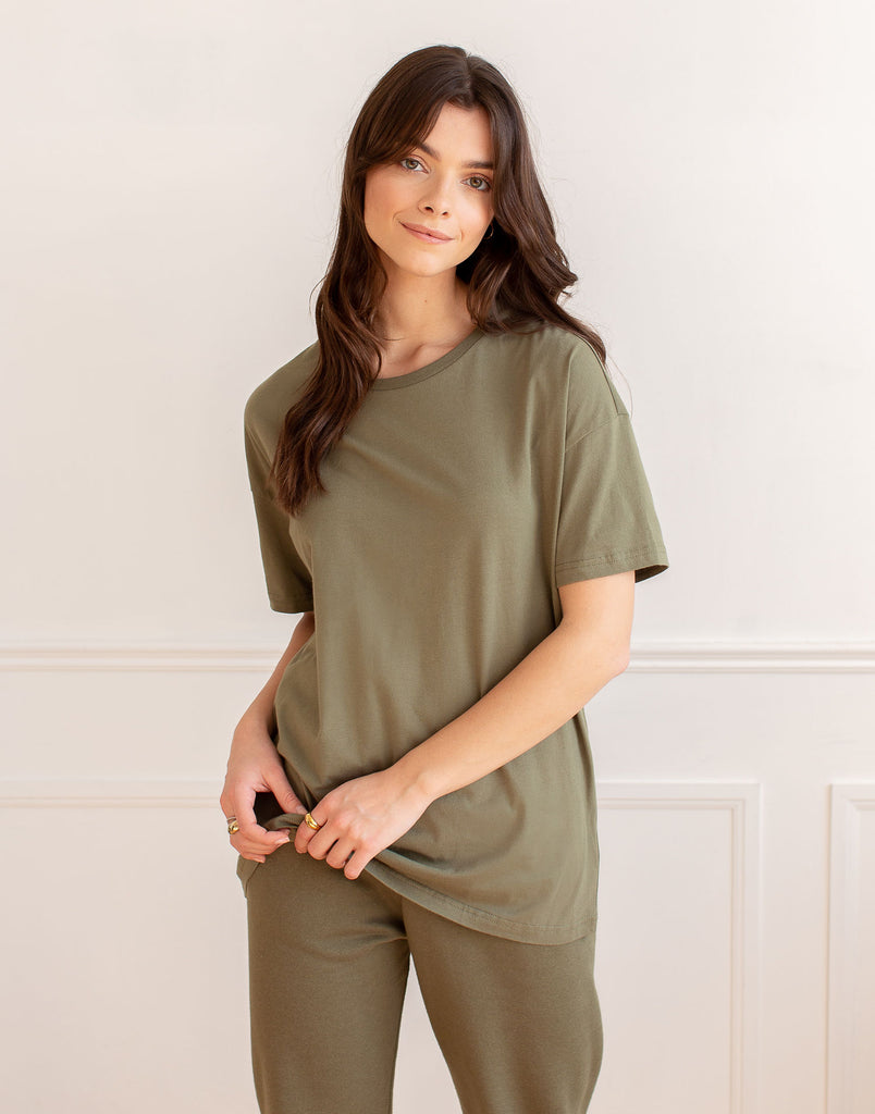 T-SHIRT BOYFRIEND / VERT KAKI