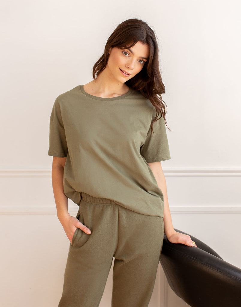 T-SHIRT BOYFRIEND / VERT KAKI