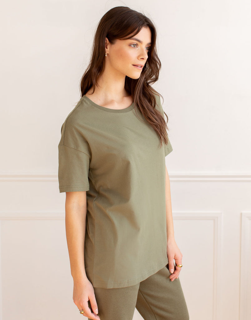 T-SHIRT BOYFRIEND / VERT KAKI