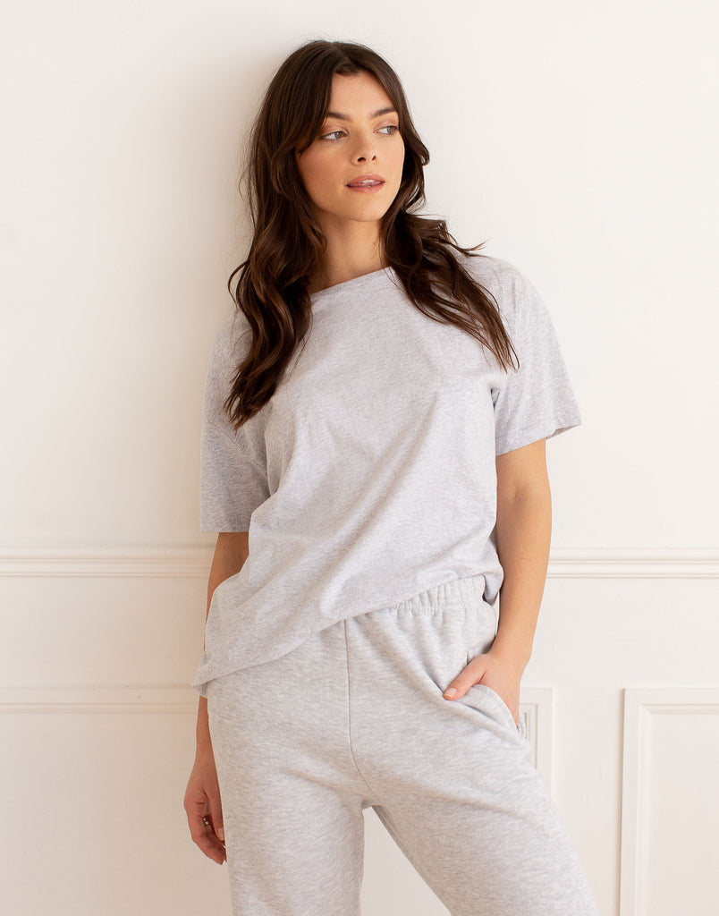 T-SHIRT BOYFRIEND / GRIS PÂLE