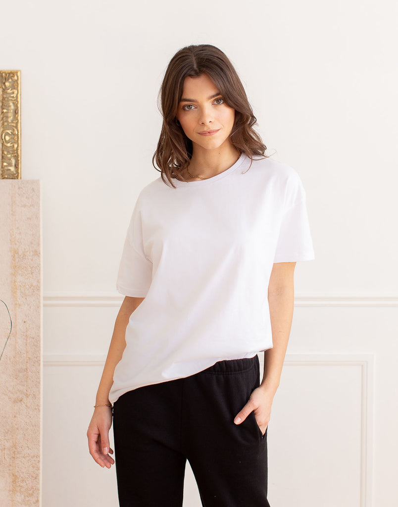 T-SHIRT BOYFRIEND / BLANC