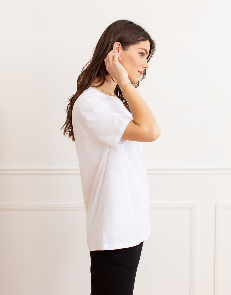 T-SHIRT BOYFRIEND / BLANC