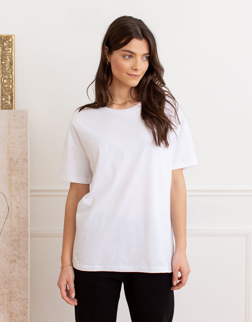 T-SHIRT BOYFRIEND / BLANC
