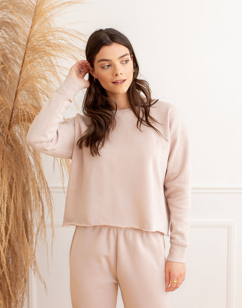 CHANDAIL ECOURTÉ MANCHES LONGUES / BEIGE ROSÉ