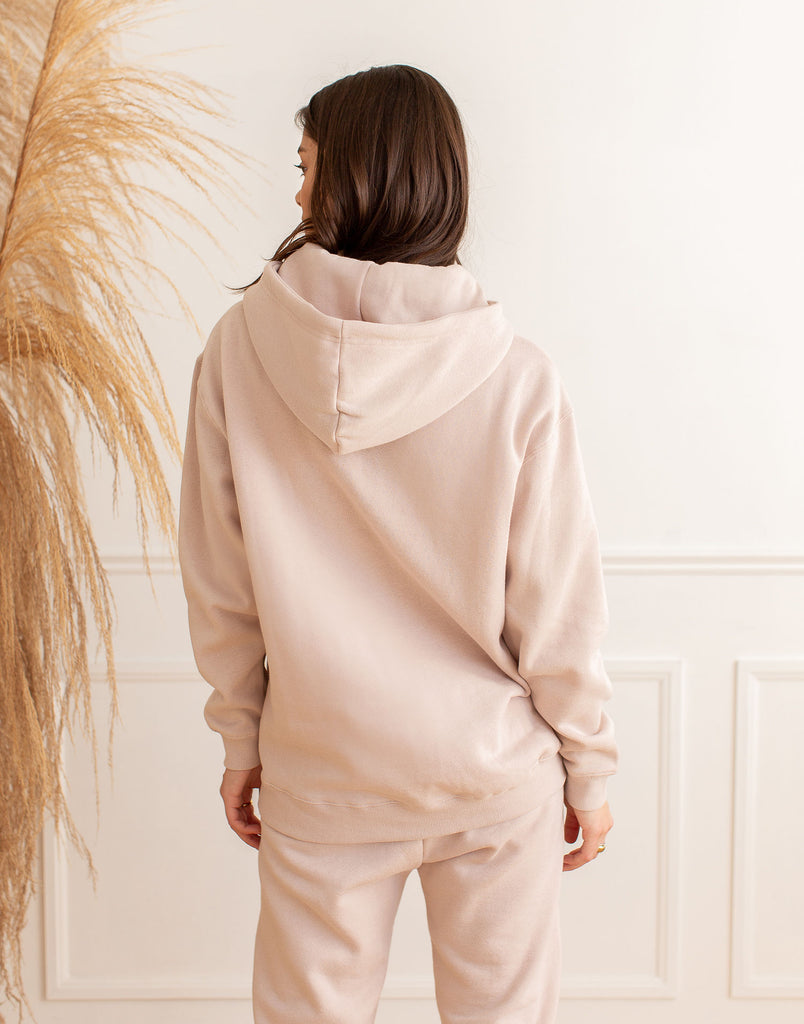 CHANDAIL À CAPUCHON BOYFRIEND / BEIGE ROSÉ