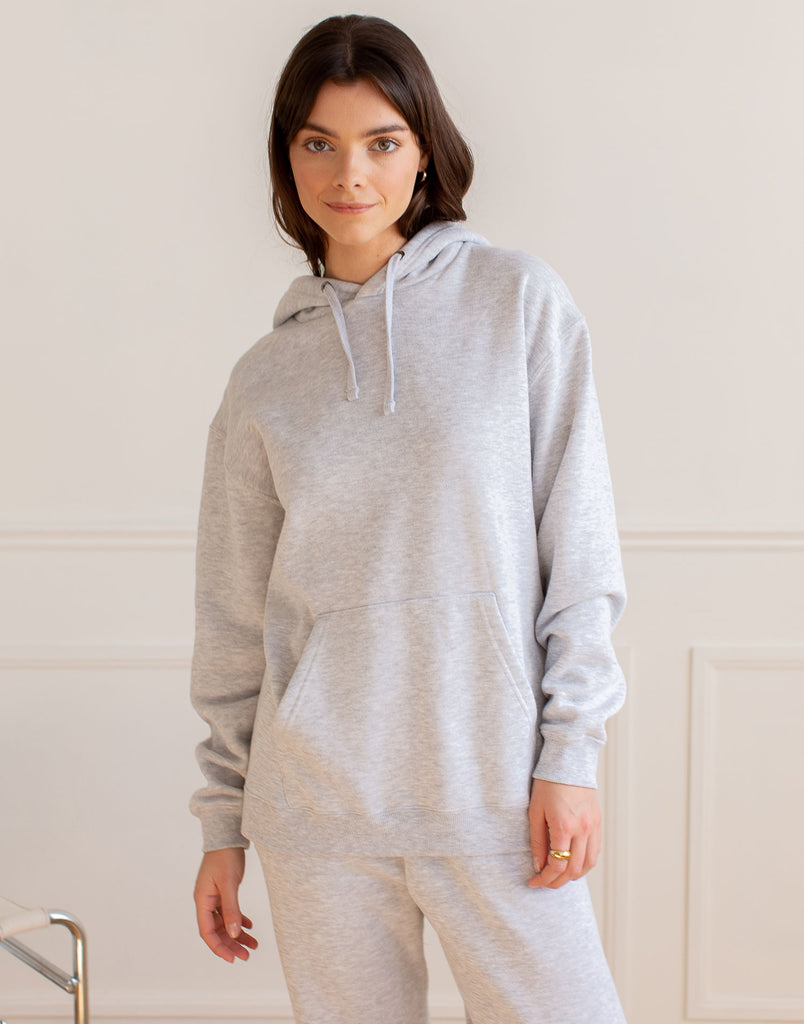 CHANDAIL À CAPUCHON BOYFRIEND / GRIS PÂLE