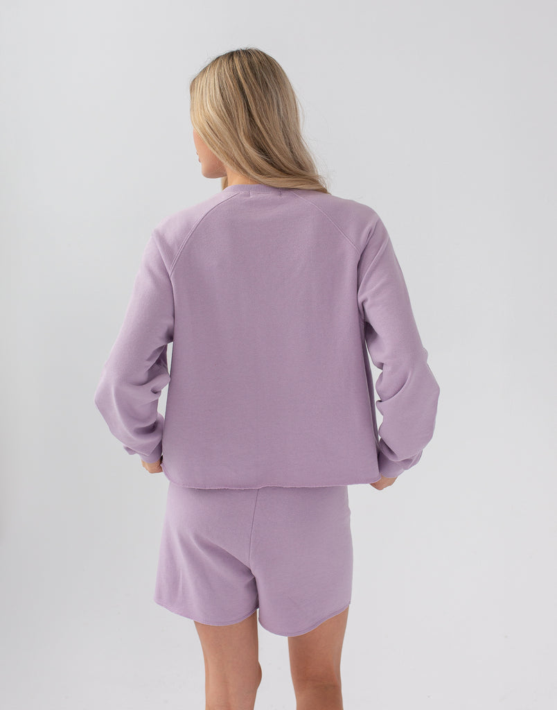 CHANDAIL HENLEY ÉCOURTÉ / LAVANDE