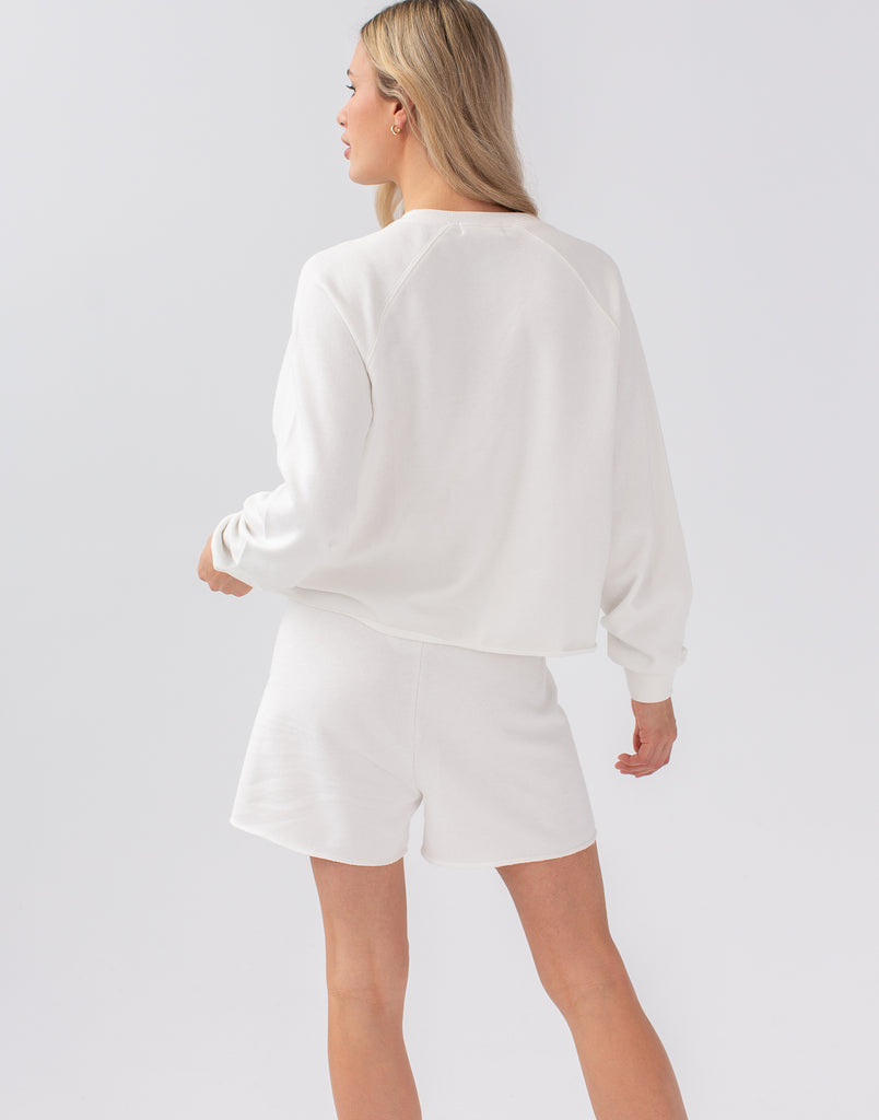CHANDAIL HENLEY ÉCOURTÉ / MARSHMALLOW