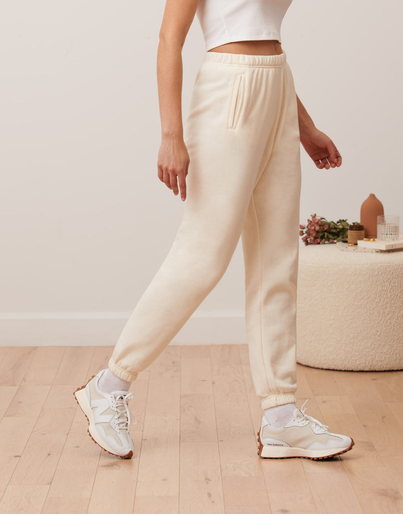 PANTALON DE JOGGING MOLLETONNÉ / CRÈME