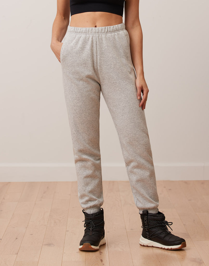 PANTALON DE JOGGING MOLLETONNÉ / GRIS PÂLE