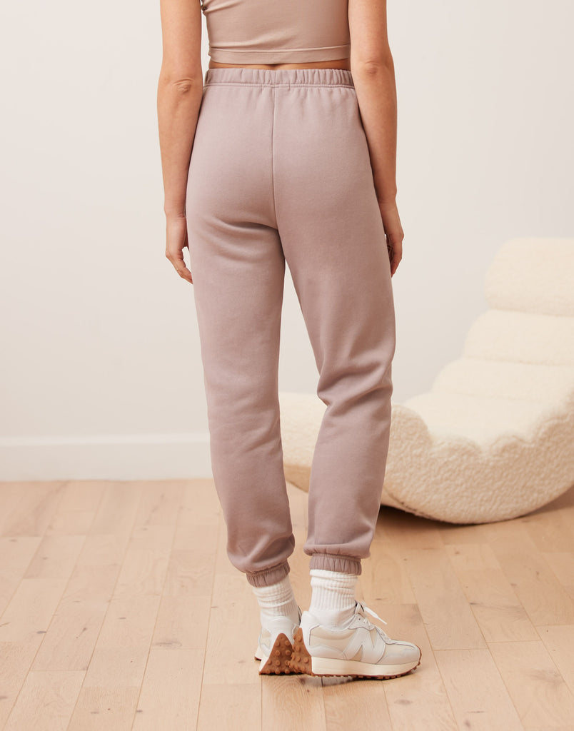 PANTALON DE JOGGING MOLLETONNÉ / ROSE TAUPE