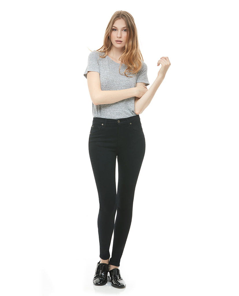 Jeans Rachel Coupe Étroite Taille Classique Pitch Black Yoga Jeans