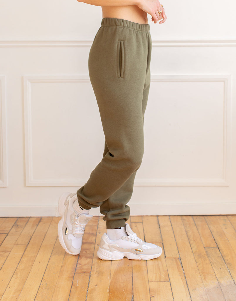 Pantalon de Jogging Vert Kaki Collection Active Yoga Jeans